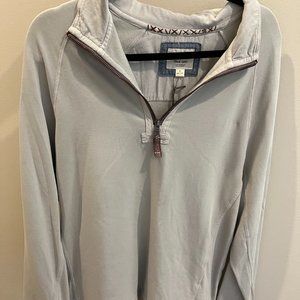 Mens Medium True Grit Light Gray Half Zip